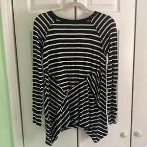 Black and white striped long sleeve shirt
